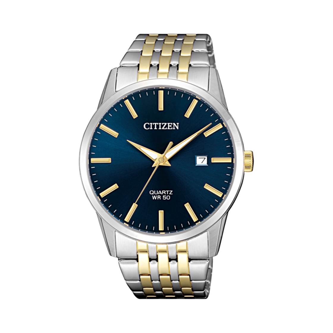 시티즌 드레스 쿼츠 39mm 스테인리스 스틸 블루 골드 실버(Citizen Dress Quartz 39mm Stainless Steel Blue Gold Silver)