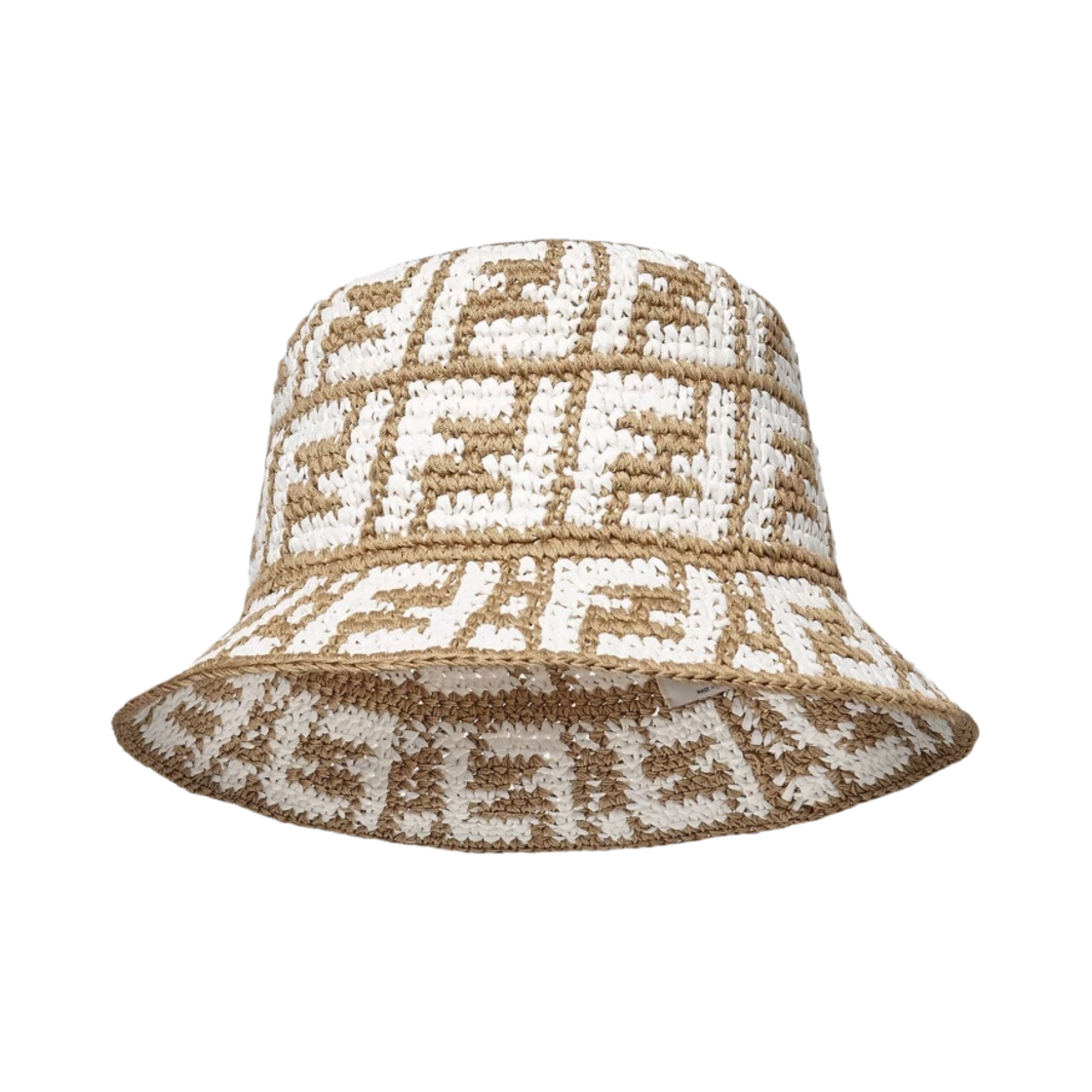 (W) 펜디 라피아 버킷햇 베이지((W) Fendi Raffia Bucket Hat Beige) - 1