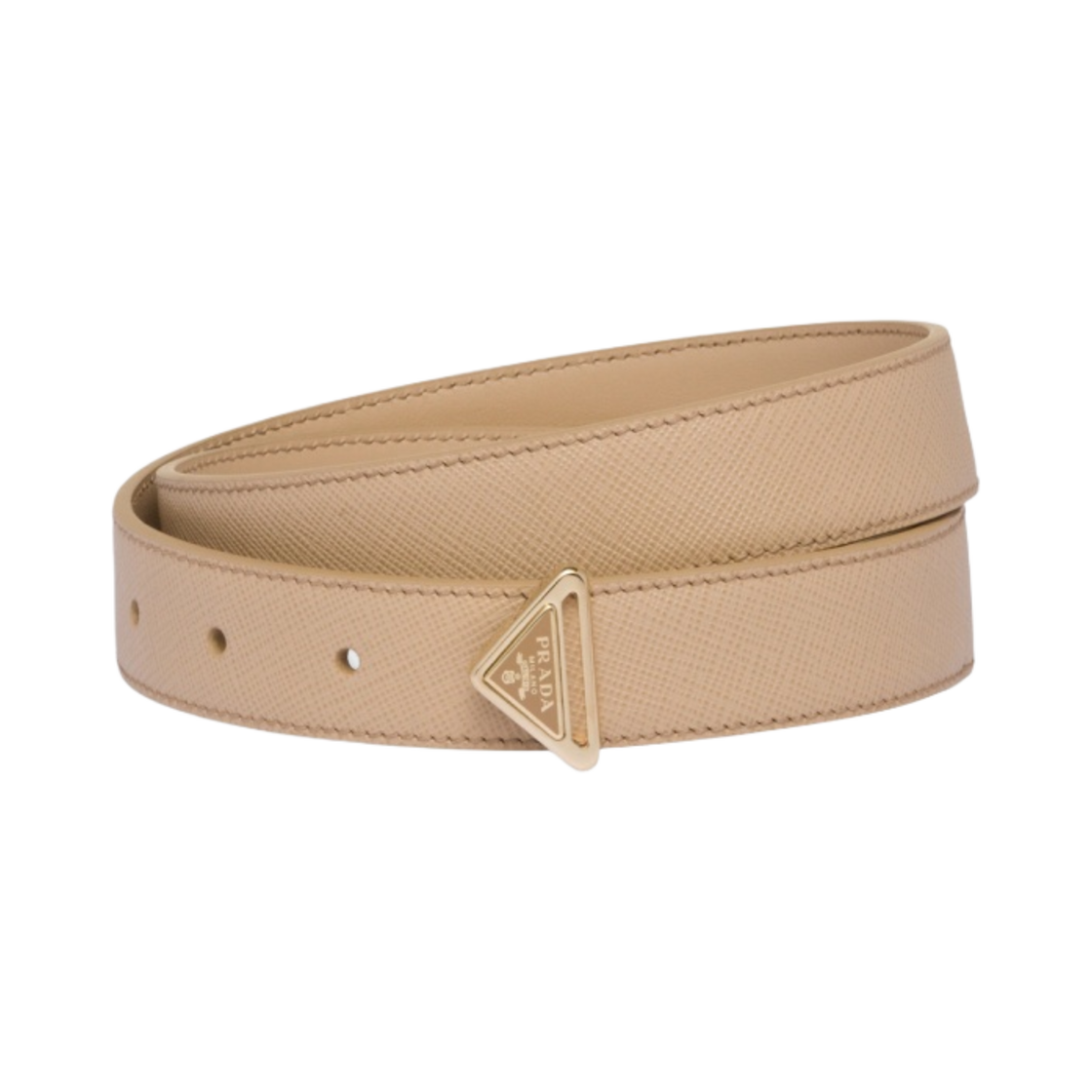 (W) 프라다 사피아노 레더 벨트 샌드 베이지((W) Prada Saffiano Leather Belt Sand Beige) - 1
