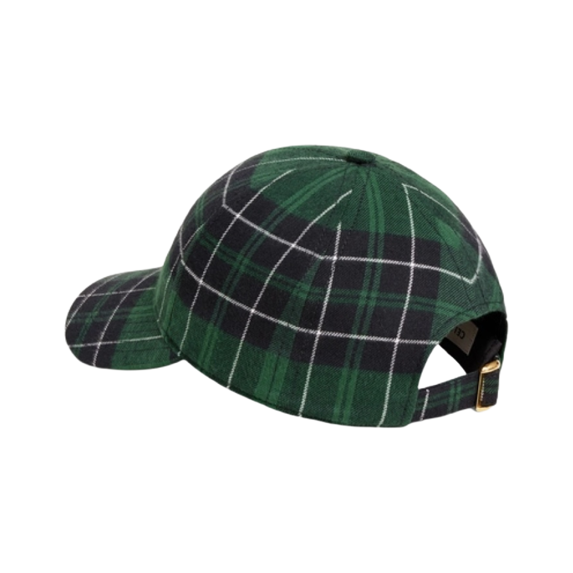 (W) 셀린느 체크 플란넬 트리옹프 베이스볼 캡 그린 블랙((W) Celine Triomphe Baseball Cap in Checked Flannel Green Black) - 4