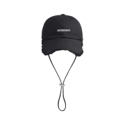 Jacquemus La Casquette Artichaut Fringe Baseball Cap Black