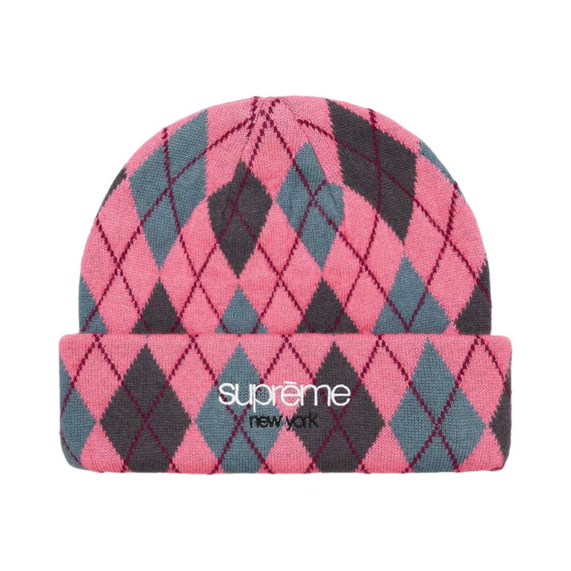 - Supreme Argyle Cashmere Beanie Dusty Magenta - 21FW