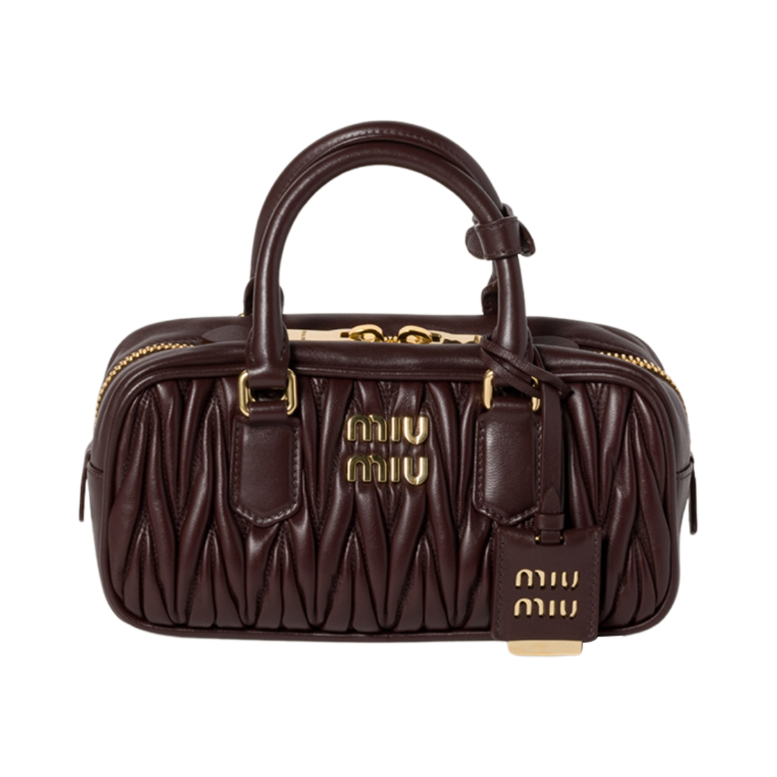 미우 미우 아르카디 마테라쎄 나파 레더 백 브라운(Miu Miu Arcadie Matelasse Nappa Leather Bag Brown) - 1