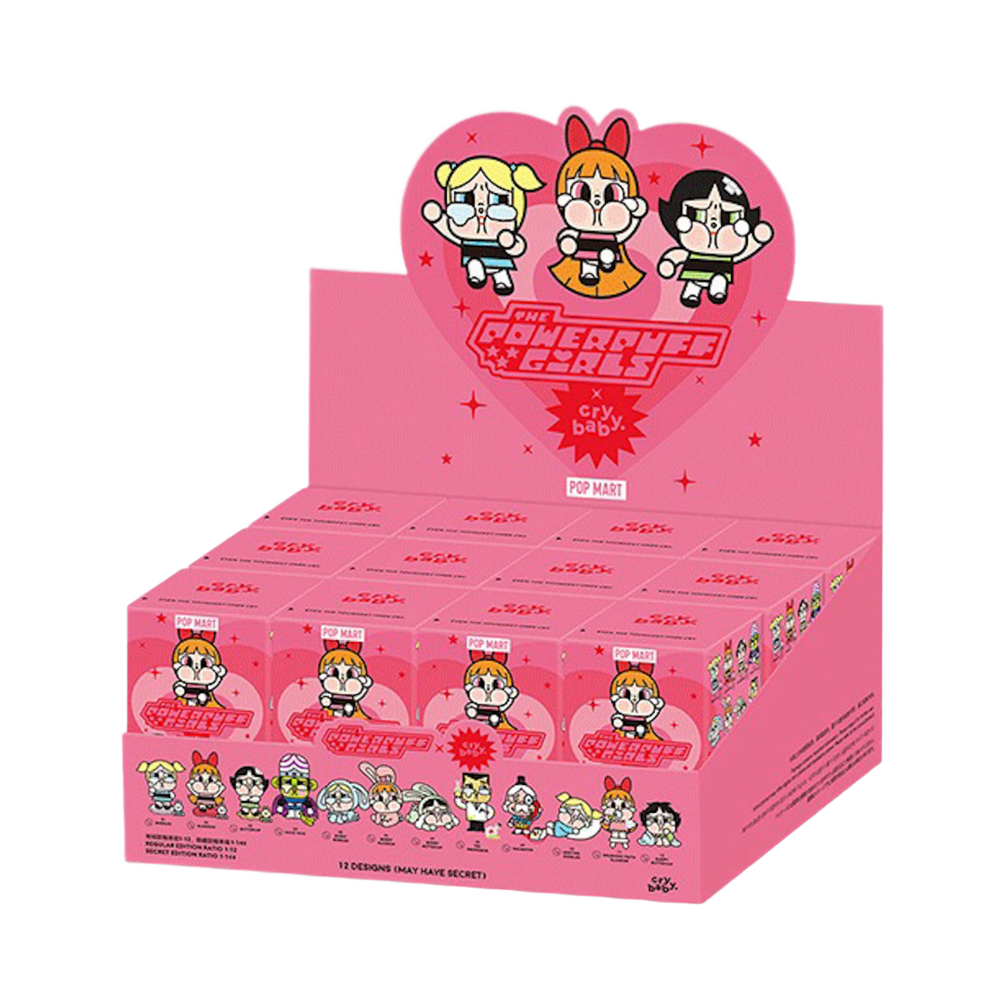 팝마트 크라이베이비 x 파워퍼프걸 시리즈 미개봉 랜덤박스 (12개입)(Pop Mart Crybaby x Powerpuff Girls Series Sealed Case (12 Blind Boxes))