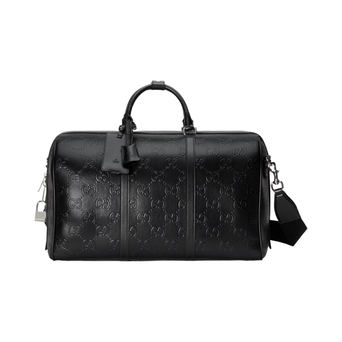 구찌 GG 엠보스 더플백 블랙 레더(Gucci GG Embossed Duffle Bag Black Leather) - 1
