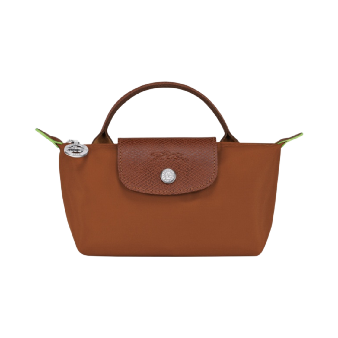롱샴 르 플리아쥬 그린 핸들 파우치 브라운 코냑(Longchamp Le Pliage Green Handle Pouch Brown Cognac)
