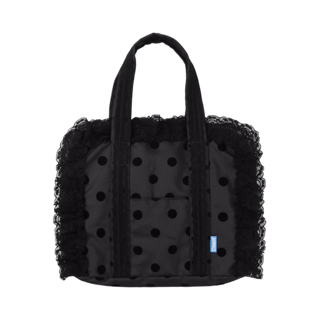 SNCT25SAC010BK (W) SUNNECT Polka Dot Lace Handbag Black