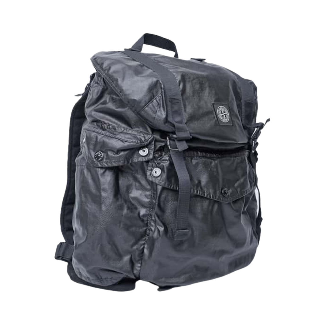스톤 아일랜드 90370 무솔라 고마타 캔버스 가먼트 다이드 백팩 블랙 - 21FW(Stone Island 90370 Mussola Gommata Canvas Garment Dyed Backpack Black - 21FW) - 2
