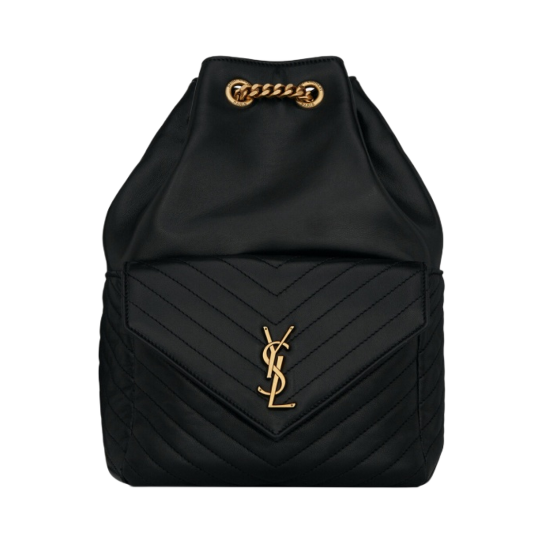 생로랑 램스킨 조 모노그램 백팩 블랙