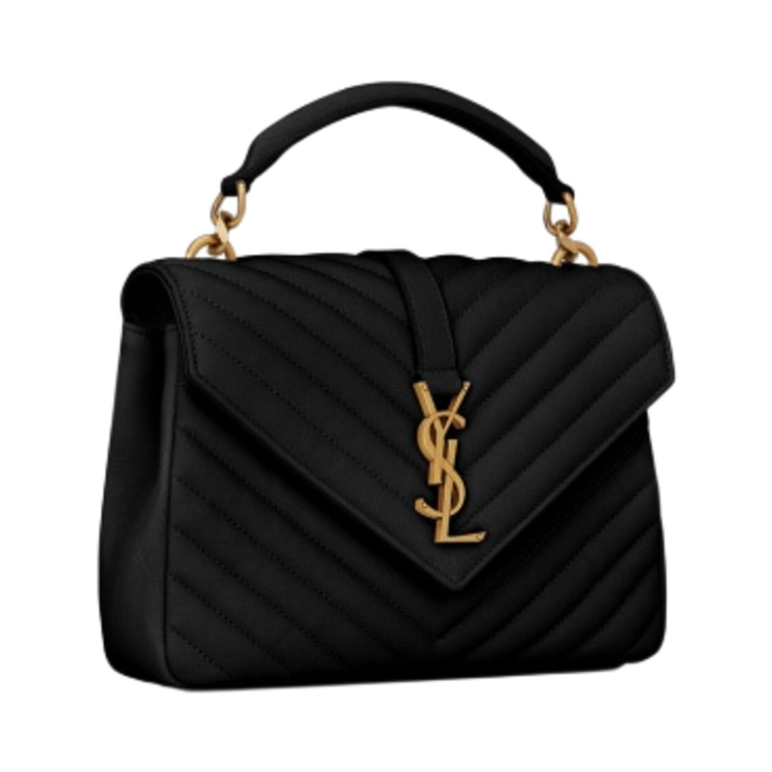 생로랑 퀼티드 레더 컬리지 미디움 체인백 블랙(Saint Laurent College Medium Chain Bag in Quilted Leather Black) - 2