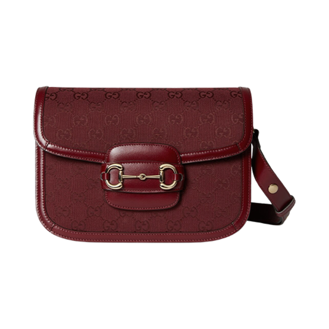 602204-FADGE-6207 Gucci Horsebit 1955 Small Shoulder Bag Rosso Ancora Red Leather
