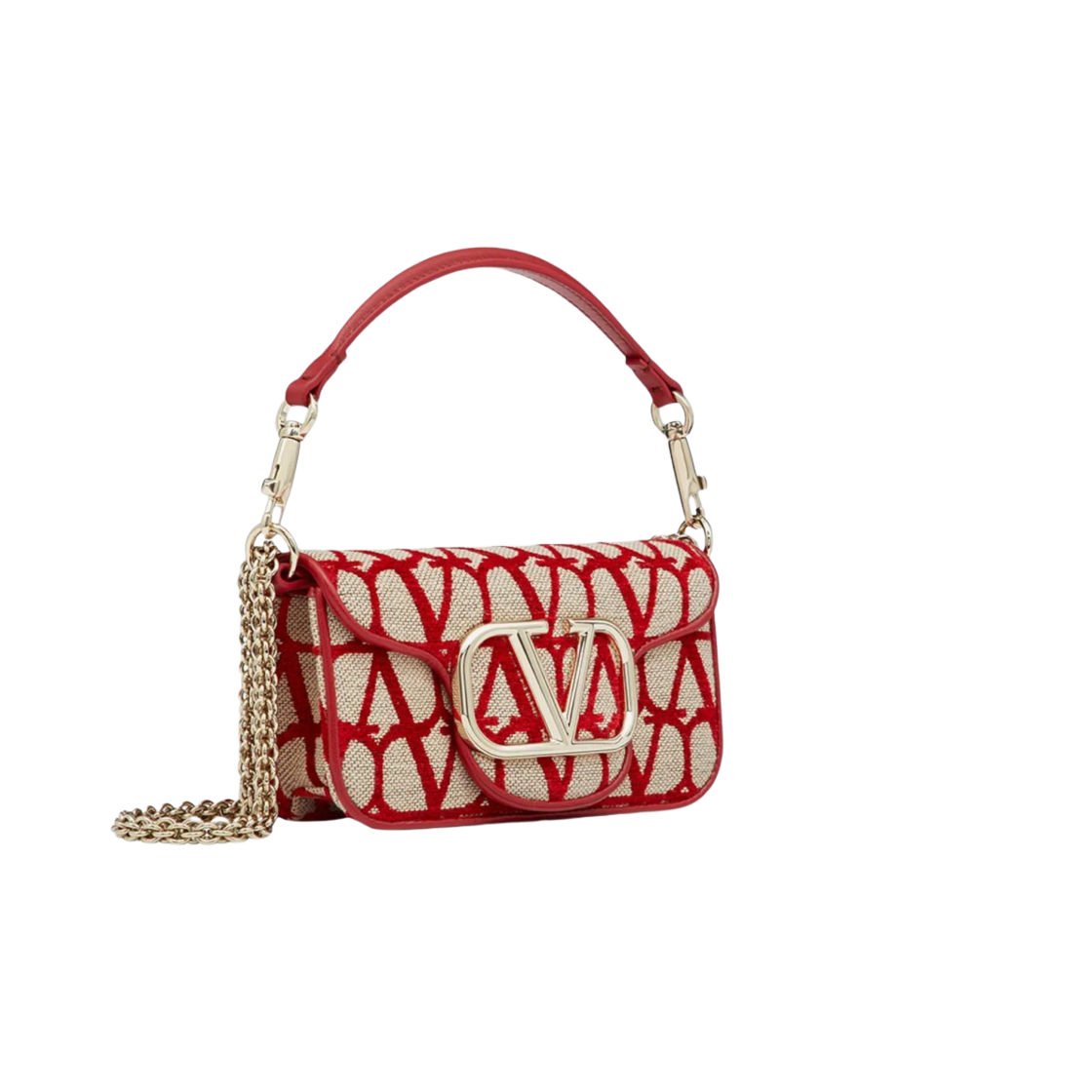 발렌티노 트왈 아이코노그래피 스몰 로코 숄더백 베이지 레드(Valentino Small Loco Toile Iconographe Shoulder Bag Beige Red) - 2
