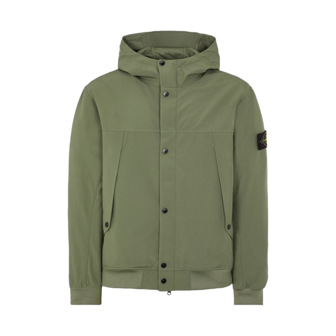 801540227-V0059 Stone Island 40227 Light Soft Shell-R E.Dye Technology In Recycled Polyester Hooded Blouson Musk Green - 24SS
