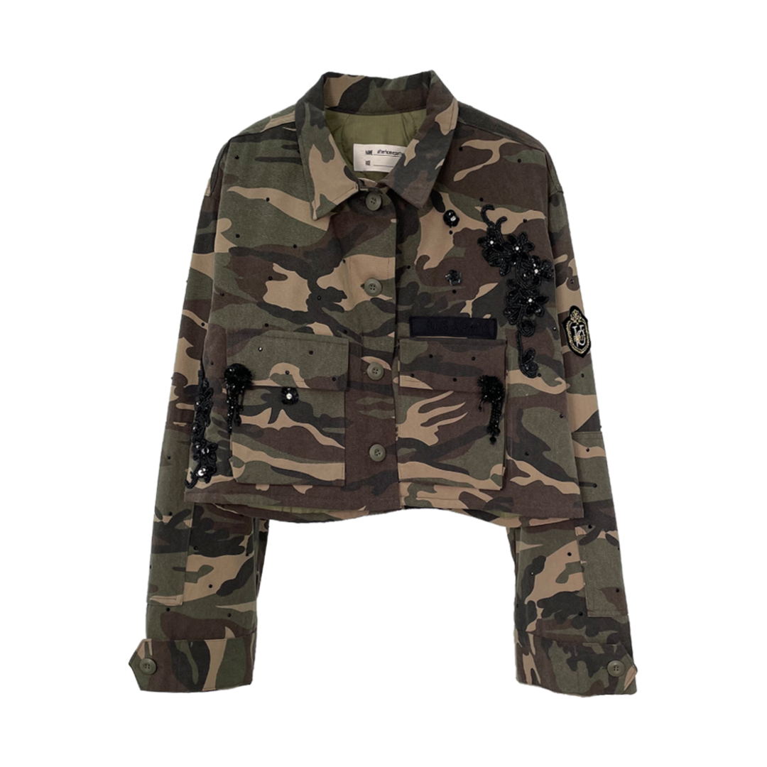 애프터홈파티 카모 플라워 자켓 카키(Afterhomeparty Camo Flower Jacket Khaki)