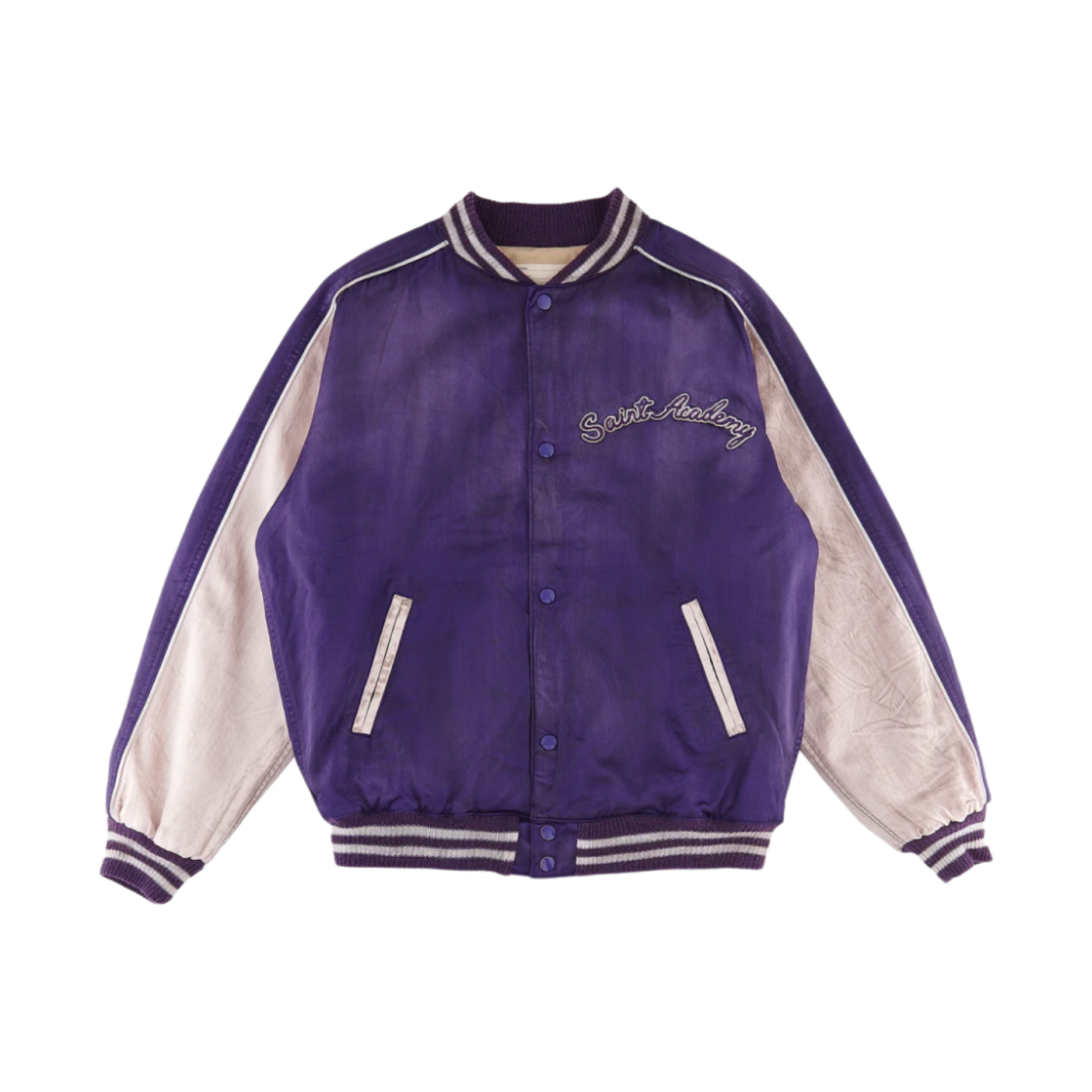 A22-0000-064 Saint Mxxxxxx x Shermer Academy Sukajan Stadium Jacket Purple Pink - 22FW