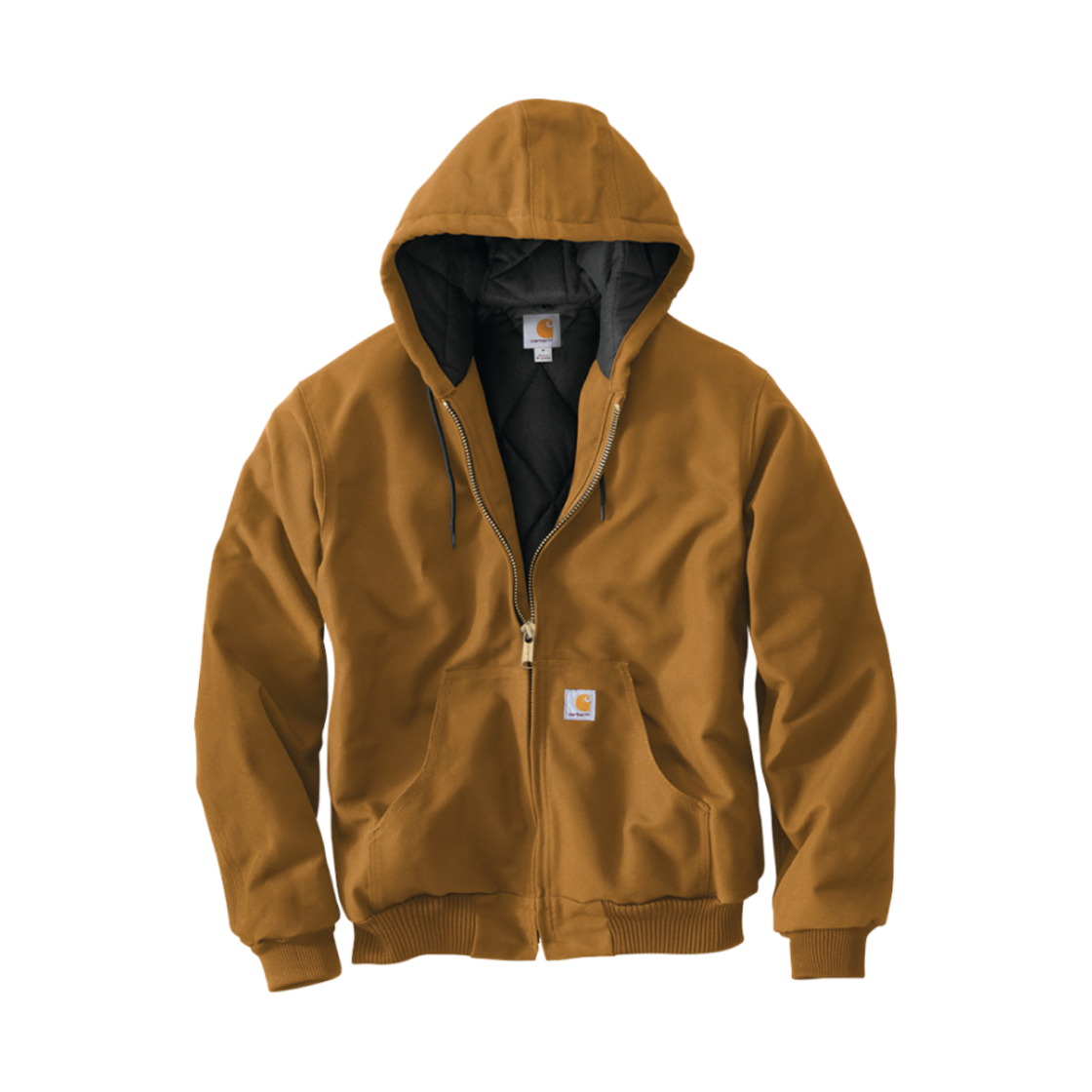 106673-BRN Carhartt Loose Fit Regular Firm Duck Flannel Lined Active Jacket Brown