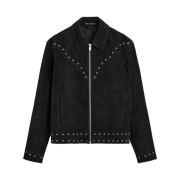 Zara Suede Leather Jacket Black