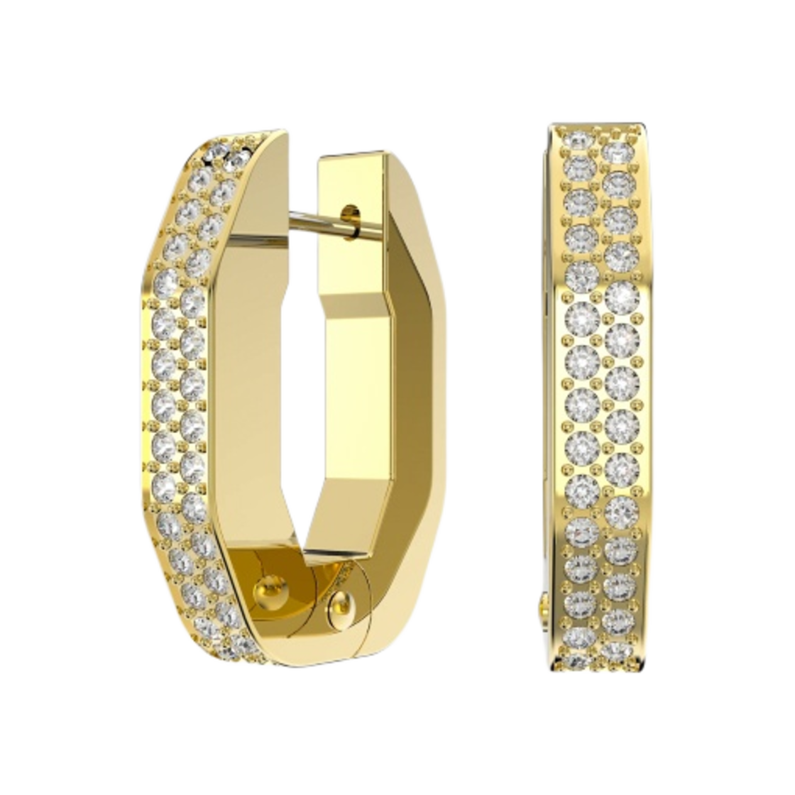 5626084 (W) Swarovski Dextera Hoop Earrings Small White Gold Plated