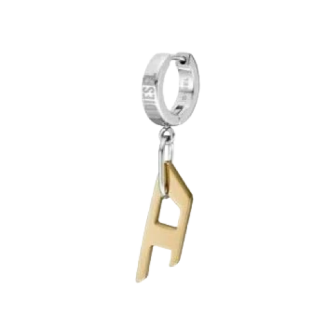 DX1419931 Diesel Dx1419931 Two-Tone Stainless Steel Single Hoop Earring Silver Gold