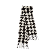 Acne Studios HoundStooth Alpaca Fringe Muffler White Black