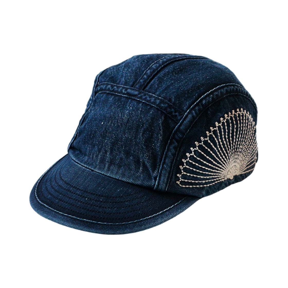 캐피탈 10온즈 IDG x IDG 후로시키 자수 데님 캠프 캡 인디고(Kapital 10 oz. IDG x IDG Furoshiki Embroidery Denim Camp Cap Indigo)