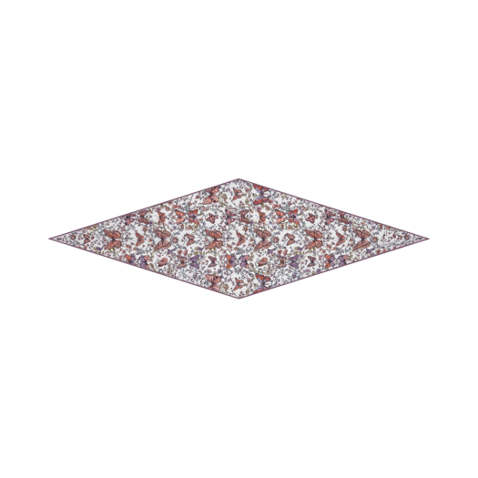 (W) Dior Toile De Jouy Papillon Dior Diamond Silk Twill White Multicolor