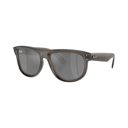 RBR0501S-6707GS Ray-Ban Boyfriend Reverse Polished Transparent Dark Grey Frame Silver Mirror Lenses Universal Fit