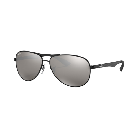 RB8313-002/K7 Ray-Ban Carbon Fibre Polished Black Frame Grey Mirror Lenses