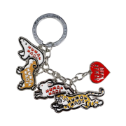 Human Made Animal Heart Keyring Silver Red