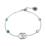 Gucci Double G Mother of Pearl Bracelet Silver Turquoise