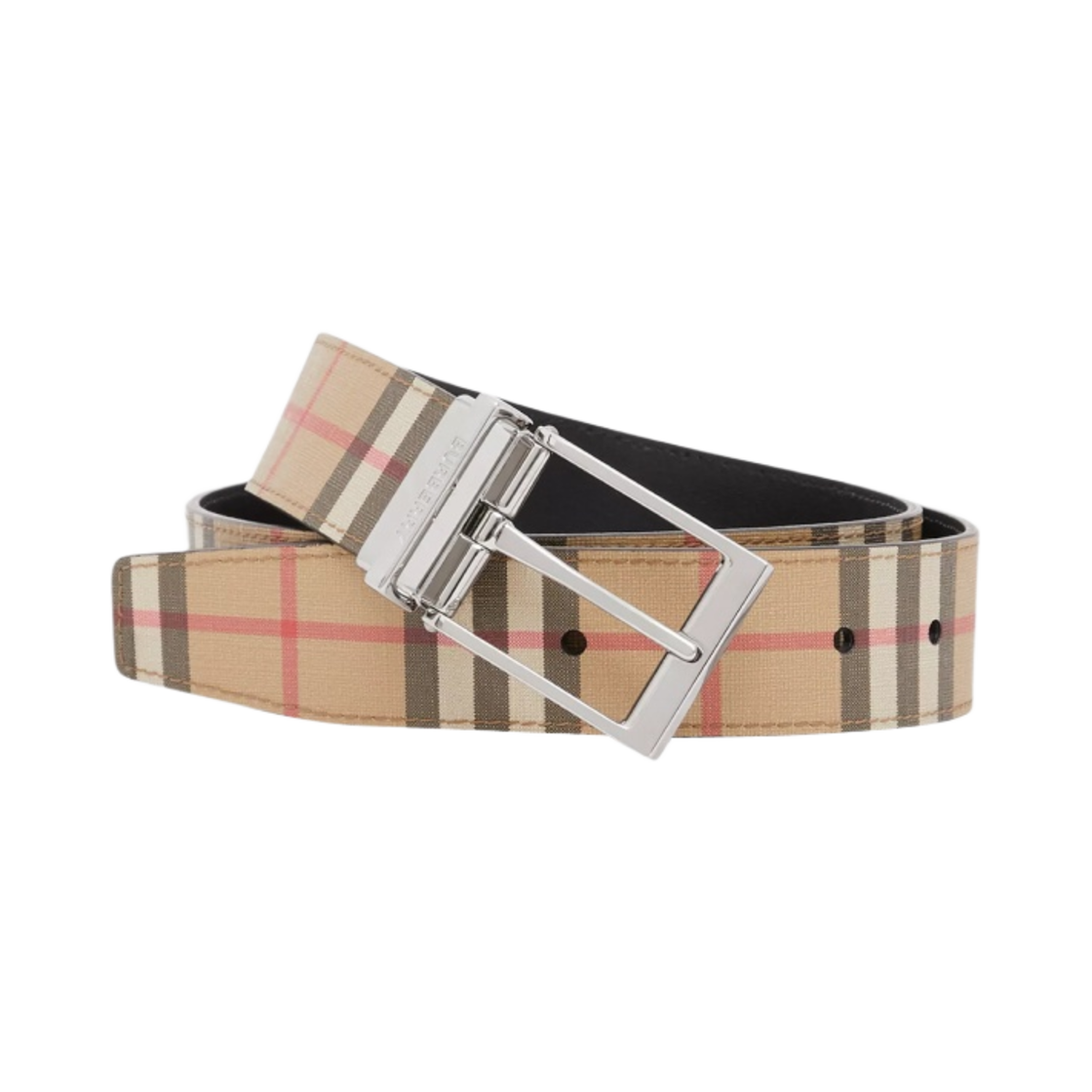 버버리 리버시블 빈티지 체크 레더 벨트 아카이브 베이지 블랙(Burberry Reversible Vintage Check and Leather Belt Archive Beige Black) - 1