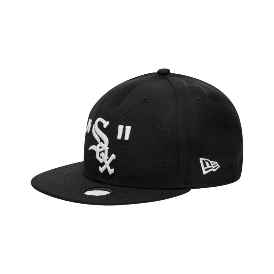 OMLB038G21FAB0021001 Off-White x New Era Chicago White Sox Fitted Cap Black White