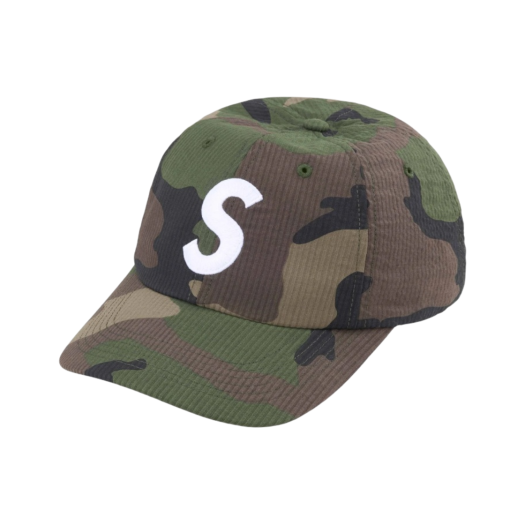 Supreme Seersucker S Logo 6-Panel Woodland Camo - 24SS