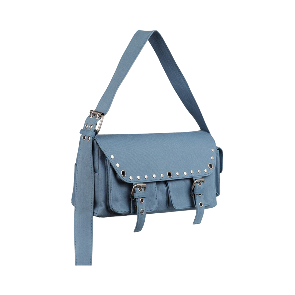 P00000XG Nff Pocket Stud Shoulder Bag Blue