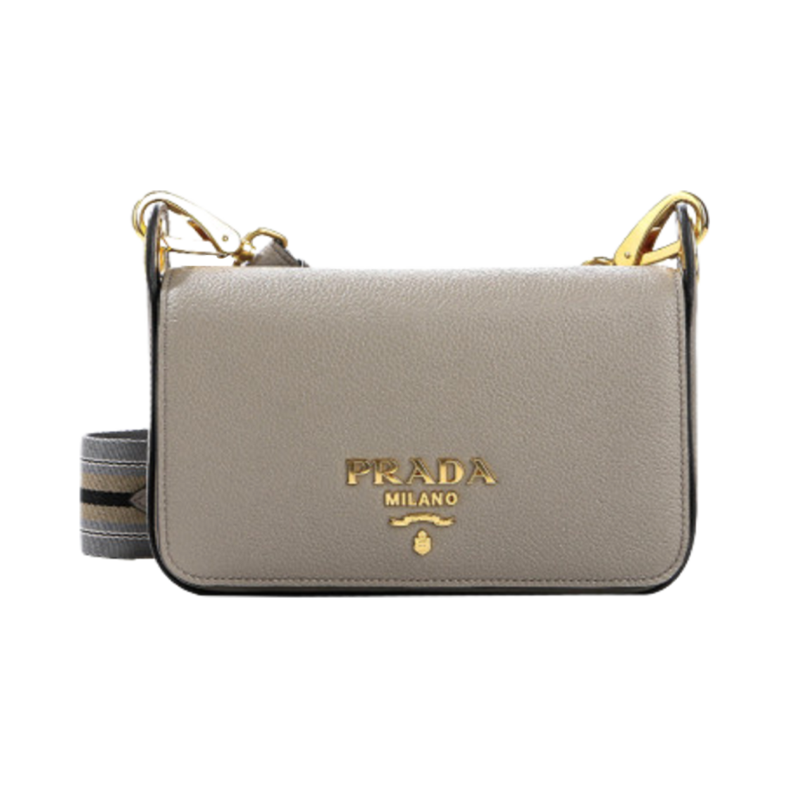 1BD352-2E8K-F00H7 Prada Vitello Phenix Crossbody Bag Gray
