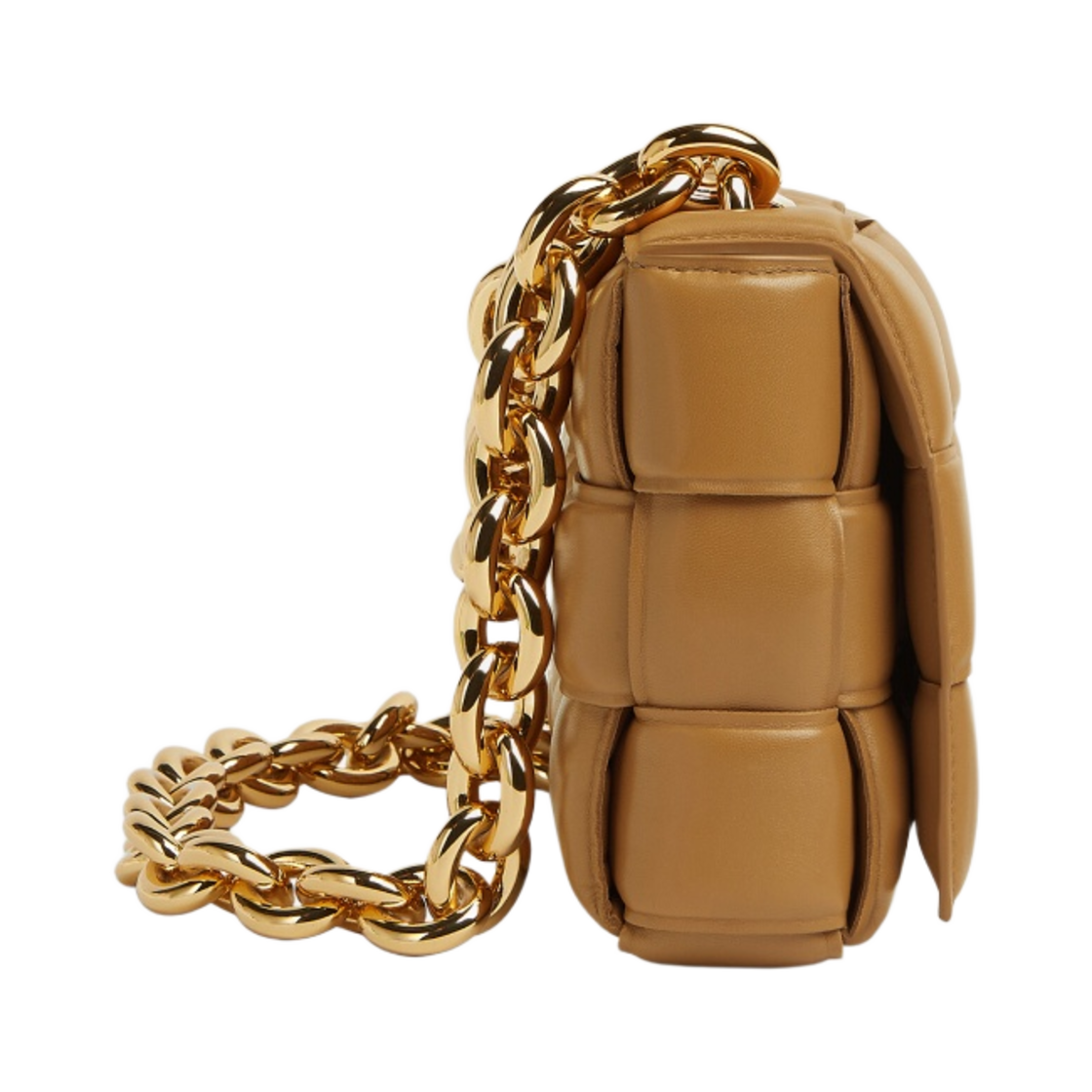 631421VBWZ09830 Bottega Veneta Padded Leather Chain Cassette Caramel - #3