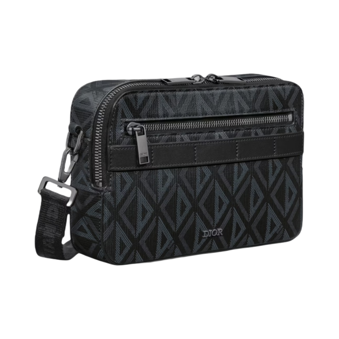 디올 스트랩 사파리백 CD 다이아몬드 캔버스 블랙(Dior Safari Bag with Strap CD Diamond Canvas Black) - 2