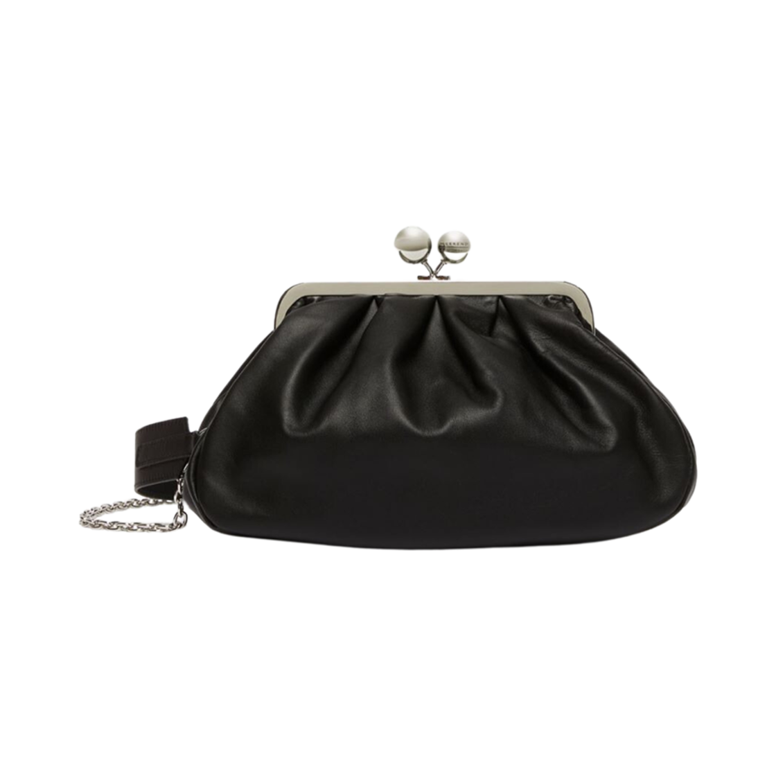 CUBICO-007 Weekend Max Mara Cubico Medium Pasticcino Bag in Nappa Leather Black