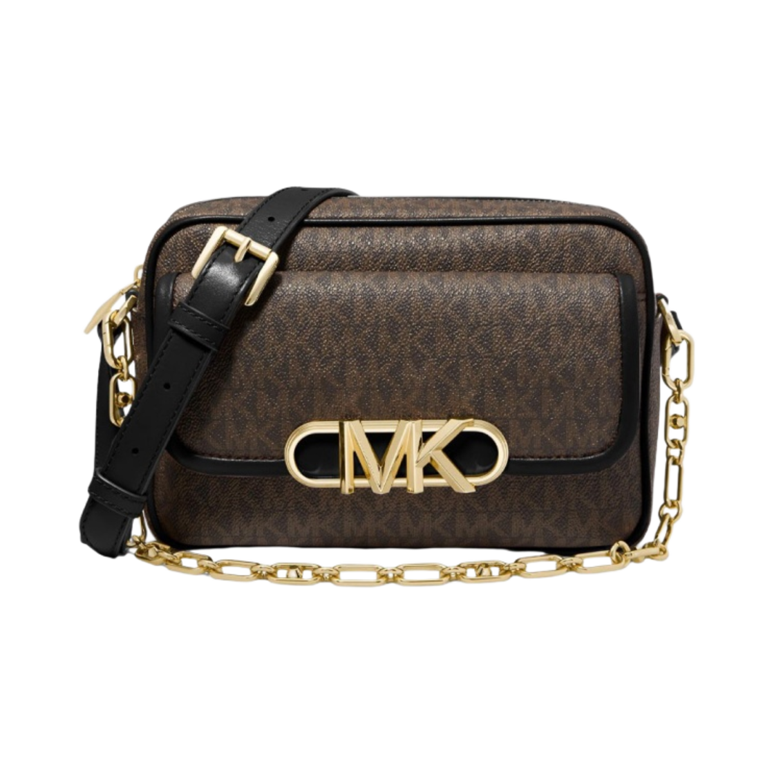 32F2G7PC8B292 Michael Kors Parker Medium Logo Crossbody Bag Black Brown