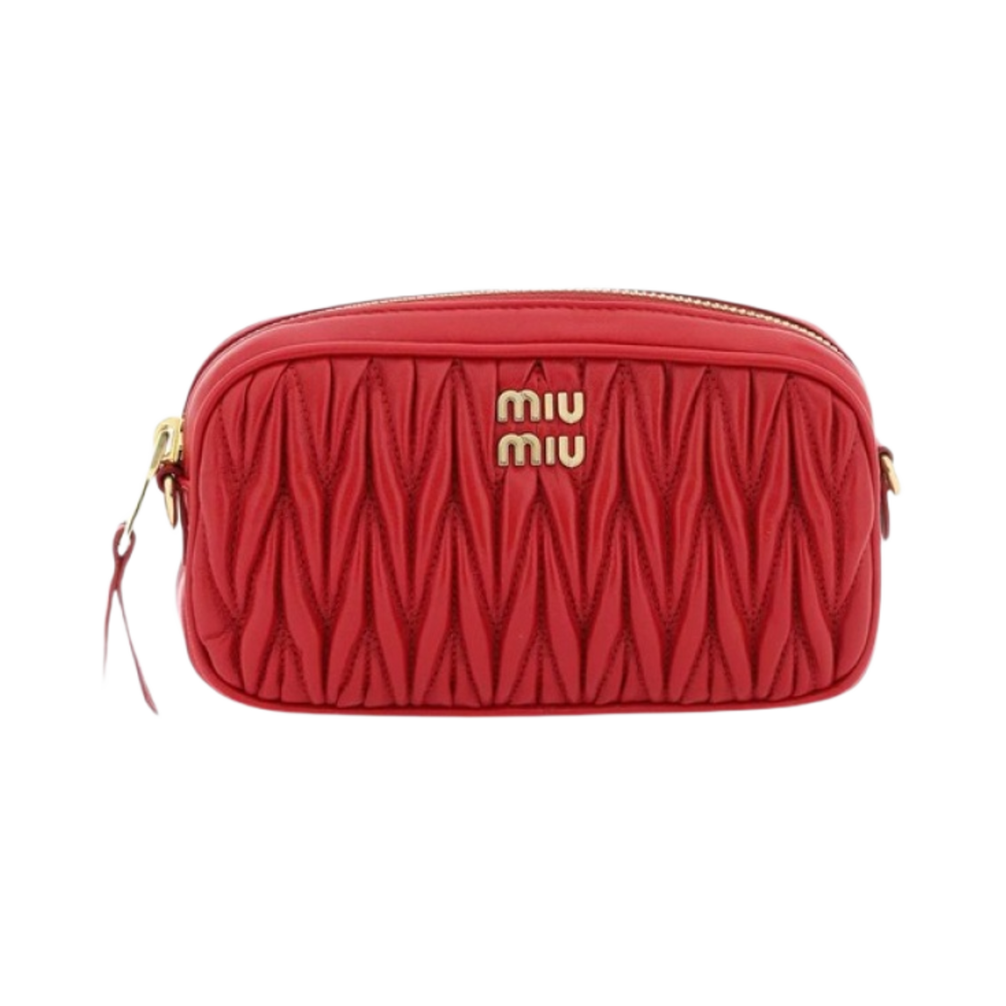 5NE846-2FPP-F0011 Miu Miu Matelasse Nappa  Leather Pouch Red