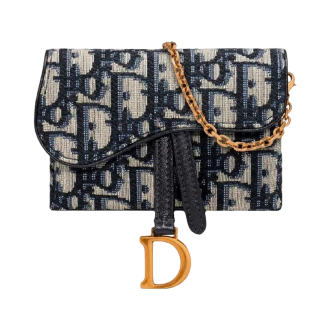 S5654CTZQ-M928 Dior Saddle Nano Pouch Blue Dior Oblique Jacquard