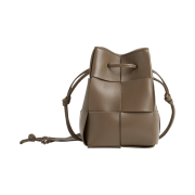 Bottega Veneta Mini Cassette Bucket Bag Taupe Grey