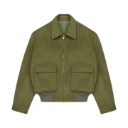 [KREAM 단독] STU Brushed Patch Pocket Alpaca Short Jacket Green