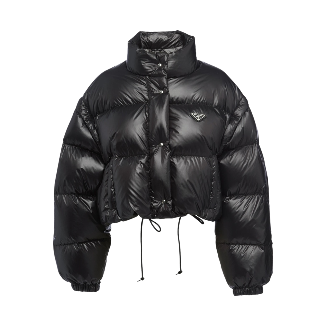 291805-11A9-F0002 (W) Prada Re-Nylon Cropped Convertible Down Jacket Black