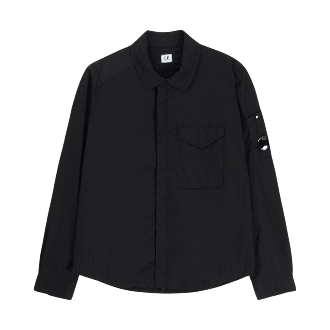 C.P. 컴퍼니 크롬-R 지퍼 셔츠 자켓 블랙 - 25SS(C.P. Company Chrome-R Zipped Shirt Jacket Black - 25SS)