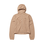 (W) Mischief Hooded Waffle Zip Up Beige