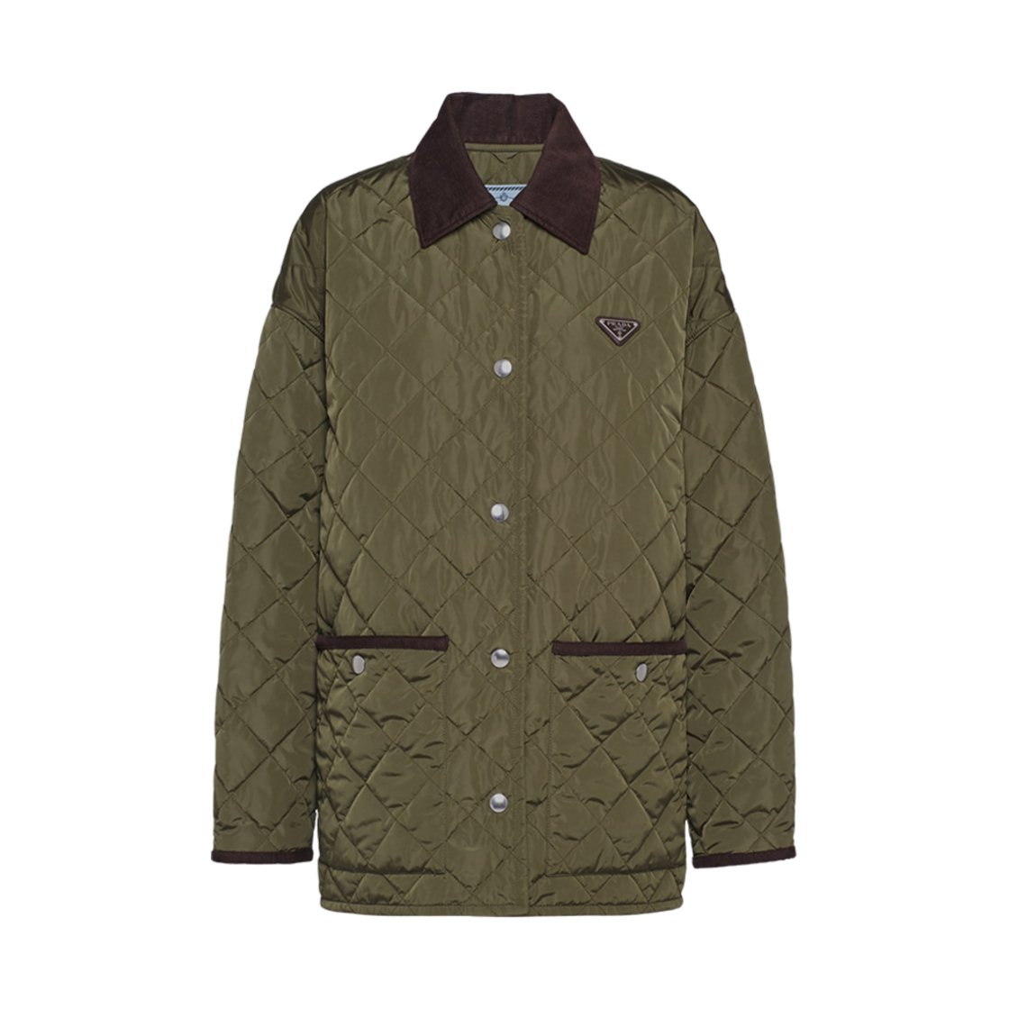 (W) 프라다 라이트 리나일론 자켓 밀리터리 그린((W) Prada Light Re-Nylon Jacket Military Green) - 1