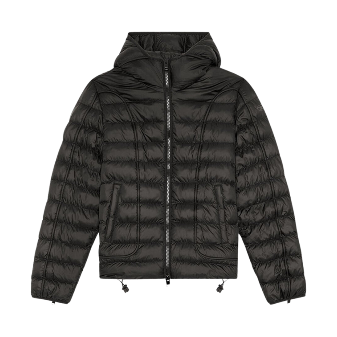A105970BHAZ-9XX Diesel W-Scottys Puffer Jacket with Piping Black