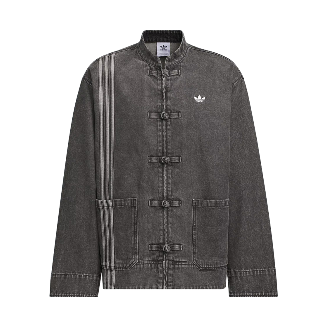 아디다스 차이니즈 데님 자켓 뉴트럴 데님 블랙 - US 사이즈(Adidas Chinese Denim Jacket Neutral Denim Black - US Sizing)