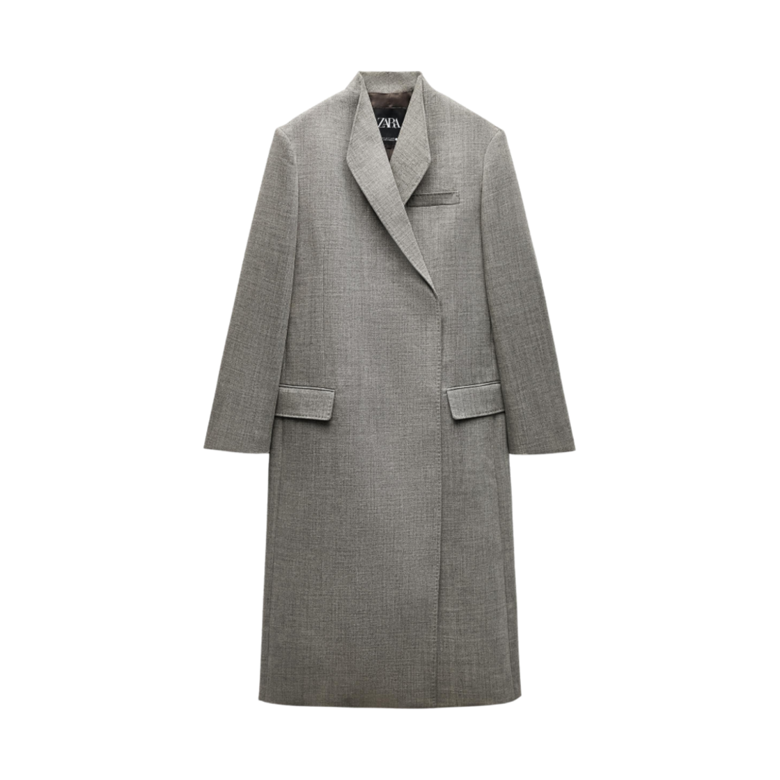 (W) 자라 ZW 컬렉션 100% 울 코트 밍크((W) Zara ZW Collection 100% Wool Coat Mink) - 1